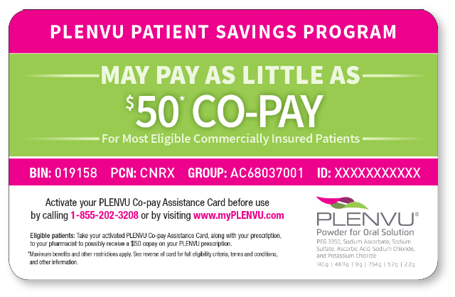 PLENVU co-pay savings card