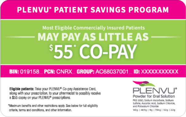 PLENVU co-pay savings card